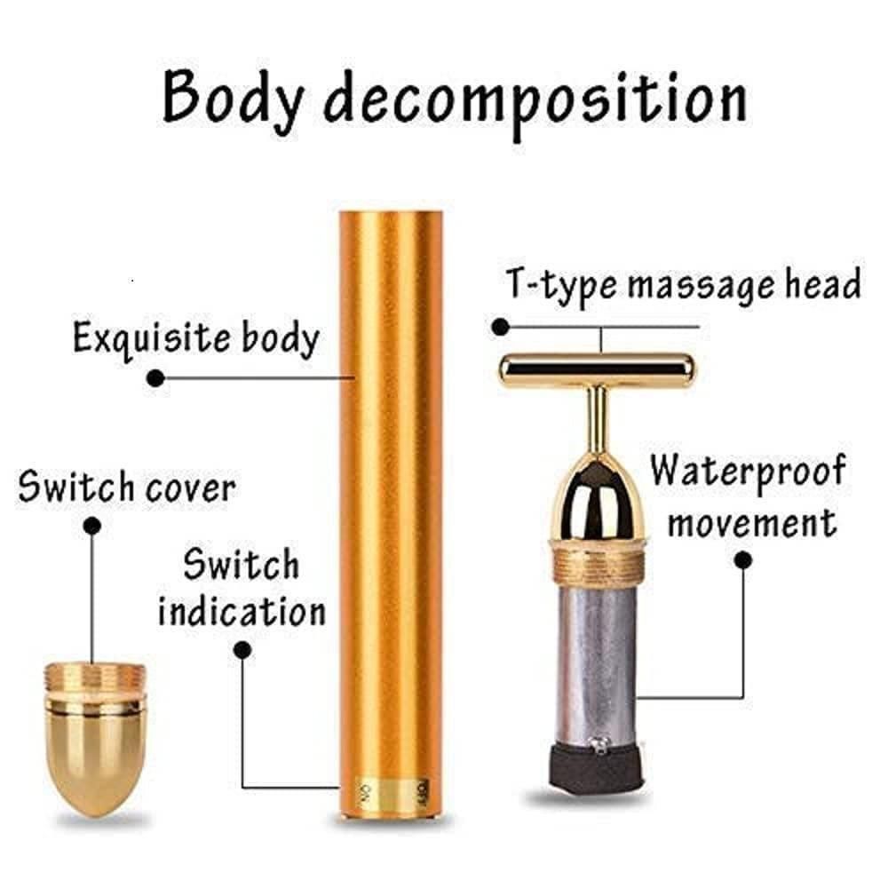 GlowLift™ Skin Tightening & Anti-Aging 24K Gold Electric Beauty Bar Roller – Vibrating Facial Massager