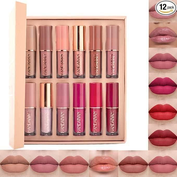 Velvet Matte Liquid Lipstick Set – 12-Piece Long-Wear, Smudge-Proof Lip Color Collection