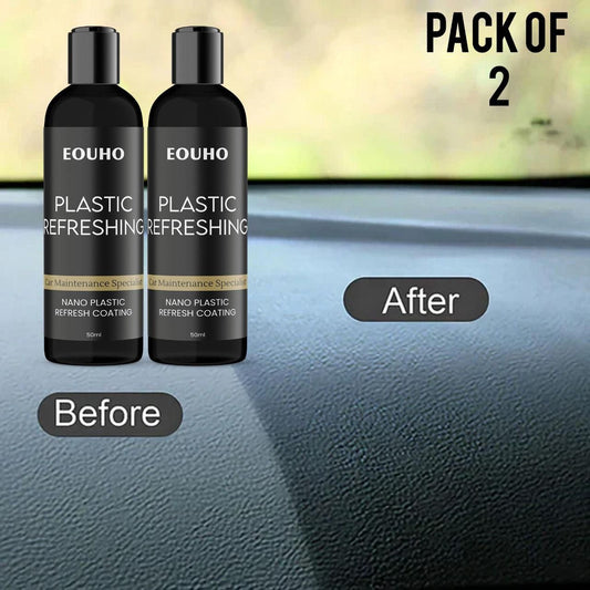 OUHOEB™ Branded Plastic Refurbishing Coating Agent Buy 1 Get 1 Free – Non-Greasy, Deep Shine