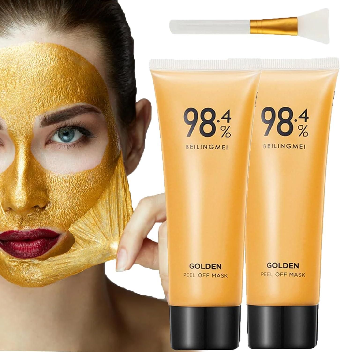 Gold Peel-Off Face Mask (Pack of 2) – Deep Cleansing, Glow-Enhancing Anti-Aging Mask for All Skin Types