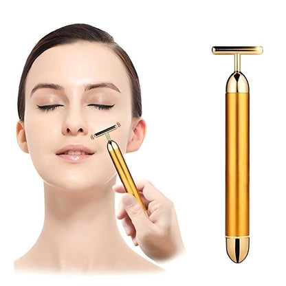 GlowLift™ Skin Tightening & Anti-Aging 24K Gold Electric Beauty Bar Roller – Vibrating Facial Massager