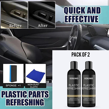OUHOEB™ Branded Plastic Refurbishing Coating Agent Buy 1 Get 1 Free  – Non-Greasy, Deep Shine