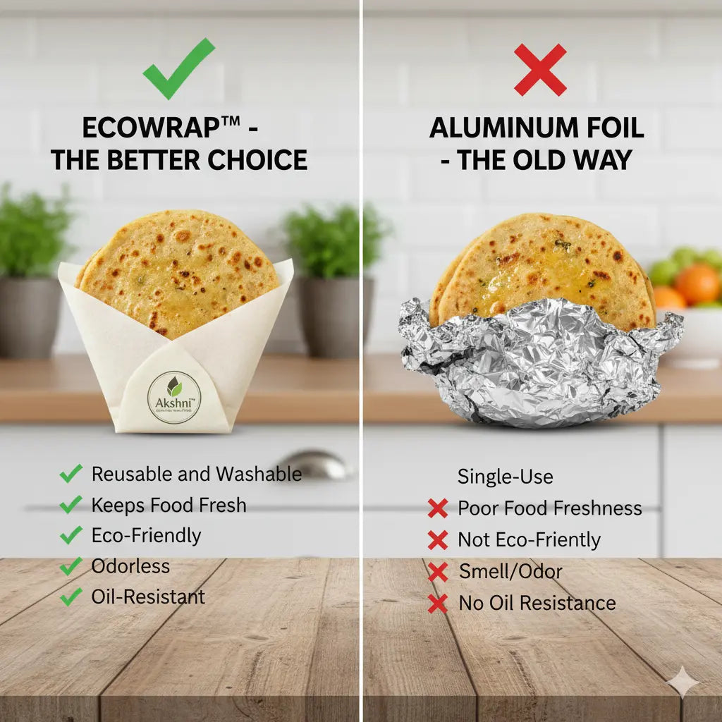 EcoWrap™ Reusable Roti Wrap Paper – Washable, Eco-Friendly & Oil-Resistant Food Wraps (Pack of 25)