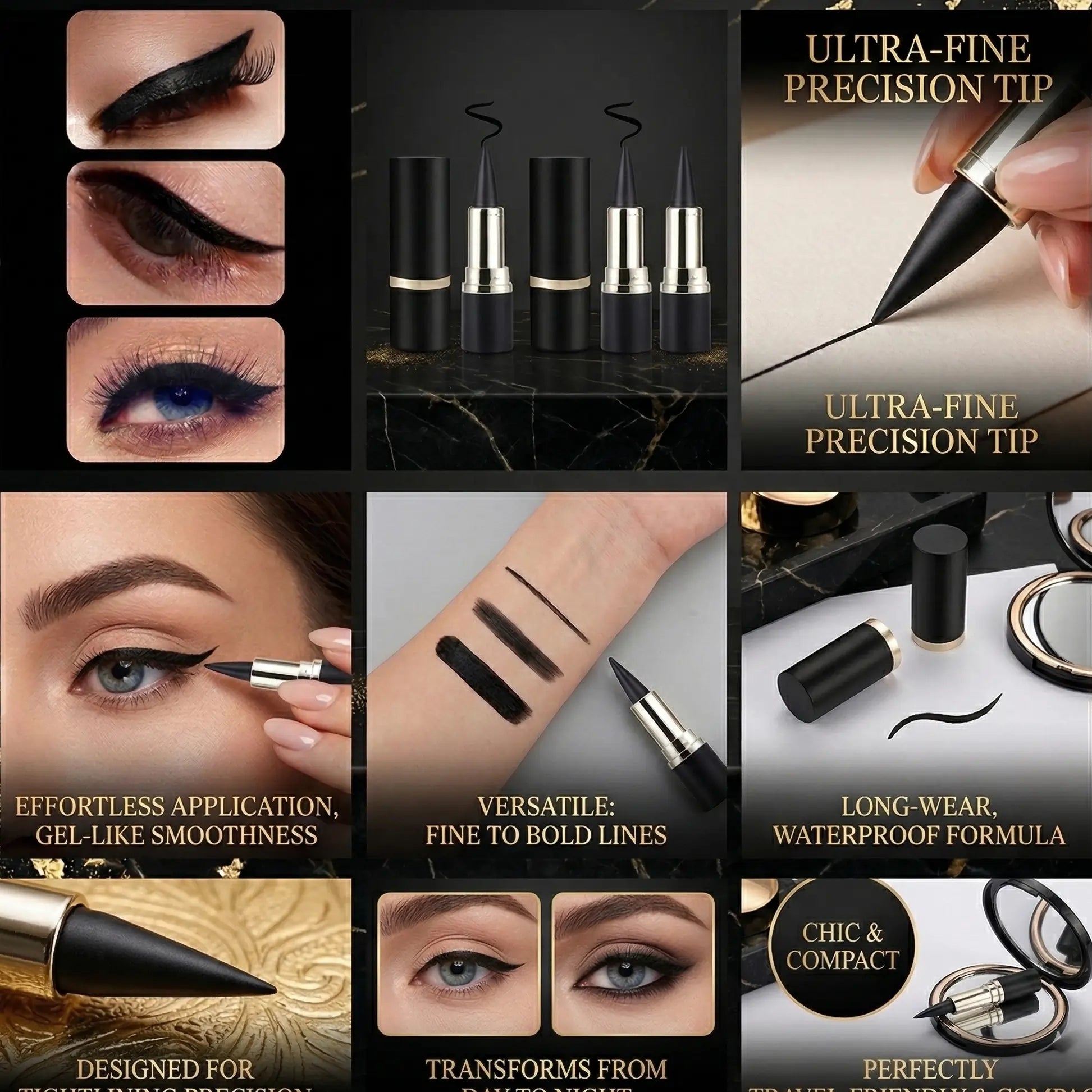 Glamora™ Pro Waterproof Eyeliner– Quick Dry Smudgeproof Liquid Liner Buy 1 Get 1